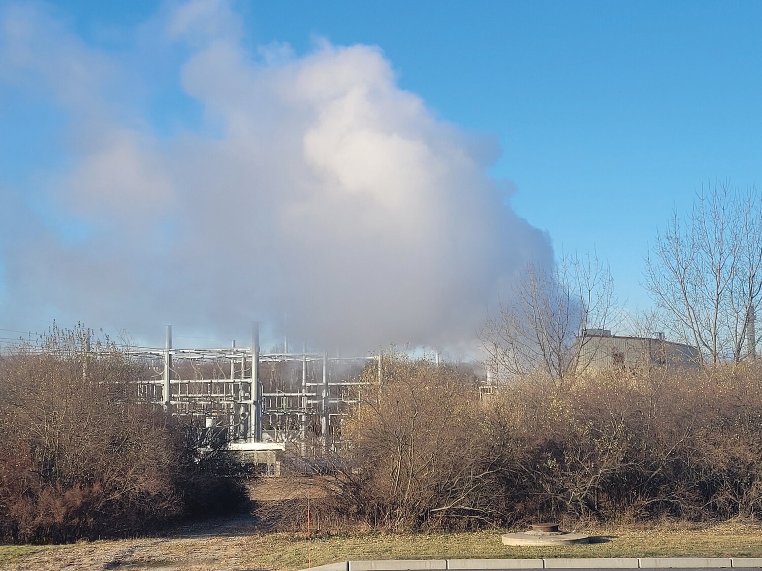SMOKE STACKS: The view from directly outside the RIRRC headquarters on Shun Pike shows a beehive of activity. RIRRC runs the Ocean State’s lone operating Central Landfill. RIRRC oversees Rhode Island’s Materials Recycling Facility, Leaf and Yard Compost, and Eco-Depot.